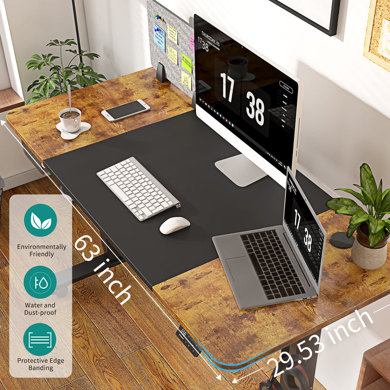 Height Adjustable Electric Standing Desk 63 x 24 Inches Stand Up