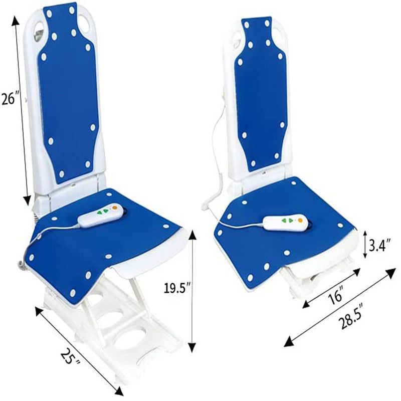 Maidesite Electric Bath Lift Chair, Reclining Bath Lift, Quiet Bathtub Lifts, Bathroom Tub Chair, Auto Bathtubs Chair Seat Lift, Weight Limit 300LB