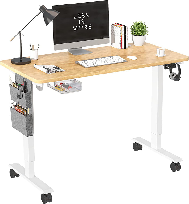 MAIDeSITe DeSK Electric 48X24 Standing Desk,Height Adjustable Desk, Sit Stand Desk Home Office Stand Up Desk Ergonomic Desks with USB Charging Port (Oak)