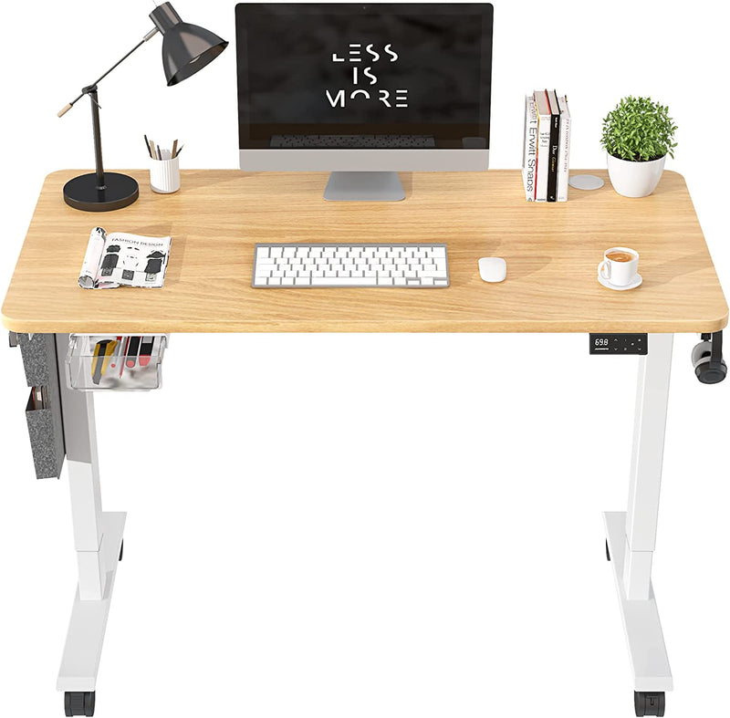 MAIDeSITe DeSK Electric 48X24 Standing Desk,Height Adjustable Desk, Sit Stand Desk Home Office Stand Up Desk Ergonomic Desks with USB Charging Port (Oak)
