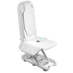 Maidesite Electric Reclining Bath Lift Chair, Collapsible Reclining Bath Lift, Quiet Bathtub Lifts, Bathroom Tub Chair, Six Suction Cup Feet, Emergency Stop Button, Weight Capacity 308lb, White